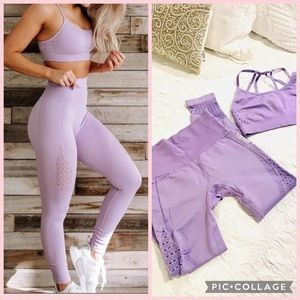💜GYMSHARK SET 💜ENERGY SEAMLESS HIGH WAISTED LEGGINGS AND SEAMLESS SPORT BRA